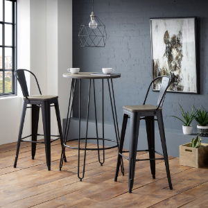 SET OF 2 GRAFTON METAL BAR STOOLS