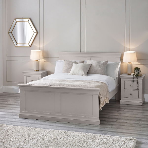 CLERMONT 135CM DOUBLE BED - LIGHT GREY