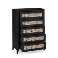 SYDNEY 5 DRAWER CHEST - BLACK ASH