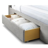 CAPRI FABRIC BED WITH DRAWERS LIGHT GREY 180CM