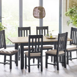 Set of 2 Bordeaux Dark Grey Dining Chairs