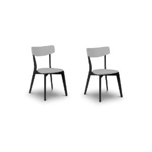 SET OF 2 CASA DINING CHAIRS GREY/BLACK