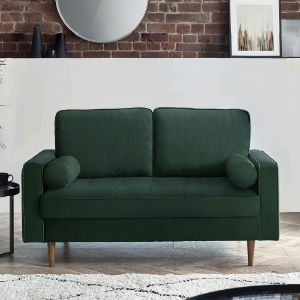 Henley 2 Seater Sofa with Bolsters - Green Velvet 