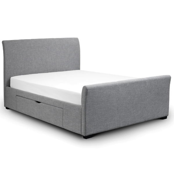 Capri Fabric Bed with Drawers - Plain