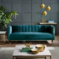 SAL403 - Salma Scalloped Back 3 Seater Teal Roomset_1