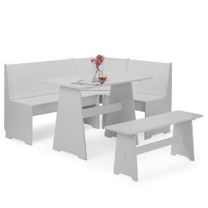 Newport Corner Dining Set Dove Grey