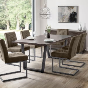 SET OF 2 BROOKLYN DINING CHAIRS - CHARCOAL GREY