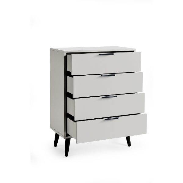 ALBA 4 DRAWER CHEST - SOFT CLOSE - SILK GREY