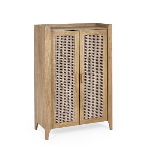 SYD010 - Sydney Rattan Effect Shoe Cupboard Cutout_1