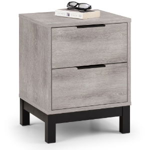 BALI 2 DRAWER BEDSIDE - GREY OAK