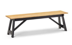 Hockley Bench Black/Oak