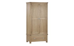 MEM007 - Memphis Limed Oak 2 Door 1 Drawer Wardrobe Alternative Cup Handles Cutout_1