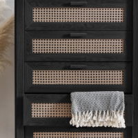 SYDNEY 5 DRAWER CHEST - BLACK ASH