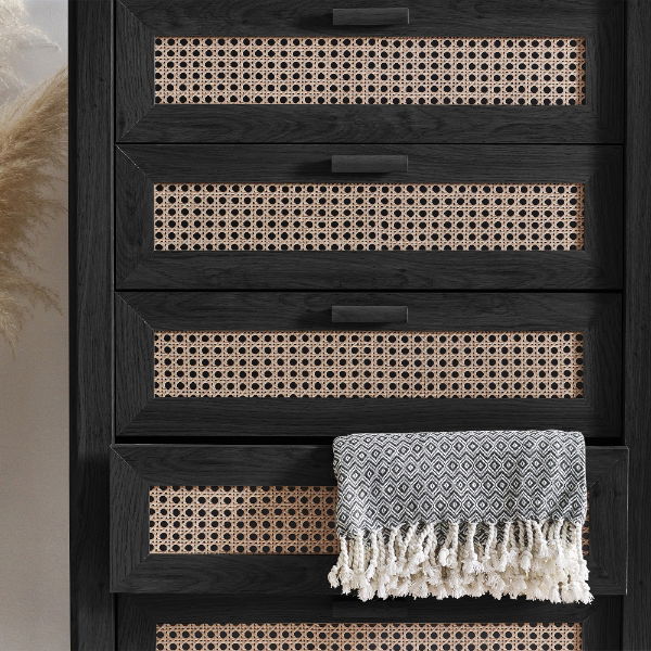 SYDNEY 5 DRAWER CHEST - BLACK ASH