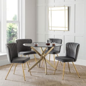 SET OF 2 CANNES DINING CHAIRS - GREY