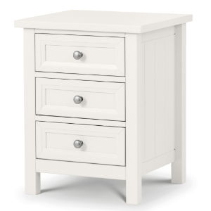 Maine 3 Drawer Bedside White