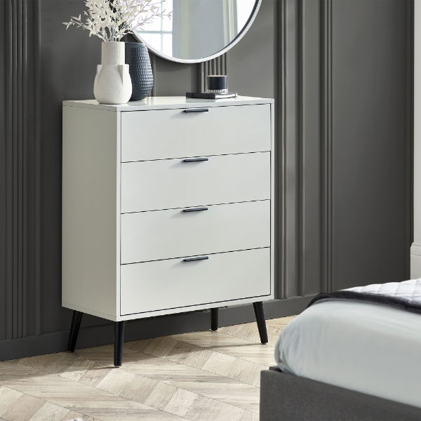 ALBA 4 DRAWER CHEST - SOFT CLOSE - SILK GREY