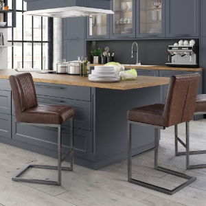 SET OF 2 BROOKLYN BARSTOOLS - BROWN